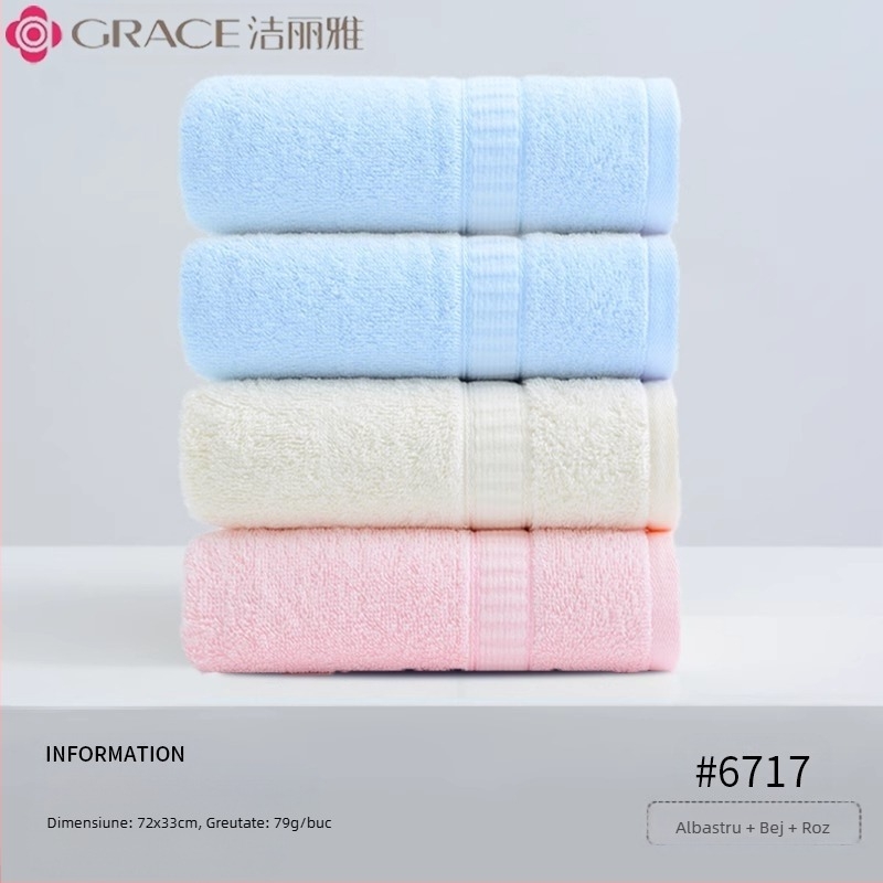 3 buc. Jieliya prosop de bumbac 2024, bumbac nou, clasa A, absorbant, fără păr, pentru spălarea feței de uz casnic, prosop de față pentru adulți