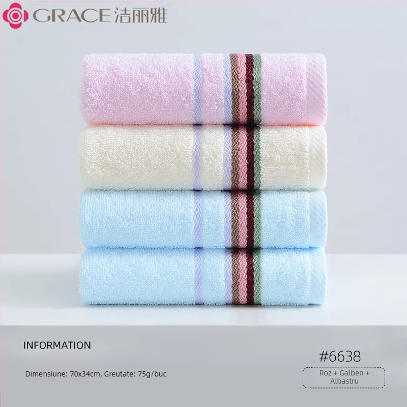 3 buc. Jieliya prosop de bumbac 2024, bumbac nou, clasa A, absorbant, fără păr, pentru spălarea feței de uz casnic, prosop de față pentru adulți