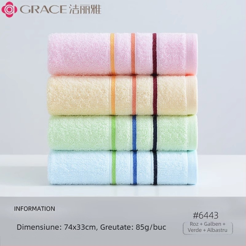 3 buc. Jieliya prosop de bumbac 2024, bumbac nou, clasa A, absorbant, fără păr, pentru spălarea feței de uz casnic, prosop de față pentru adulți