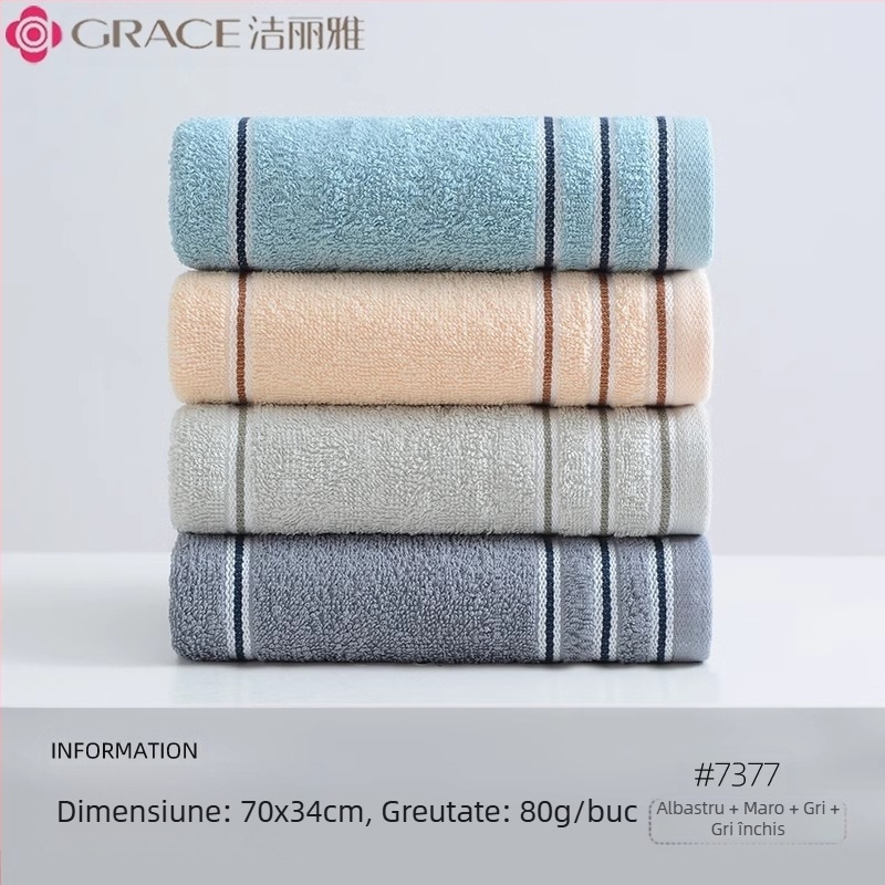 3 buc. Jieliya prosop de bumbac 2024, bumbac nou, clasa A, absorbant, fără păr, pentru spălarea feței de uz casnic, prosop de față pentru adulți