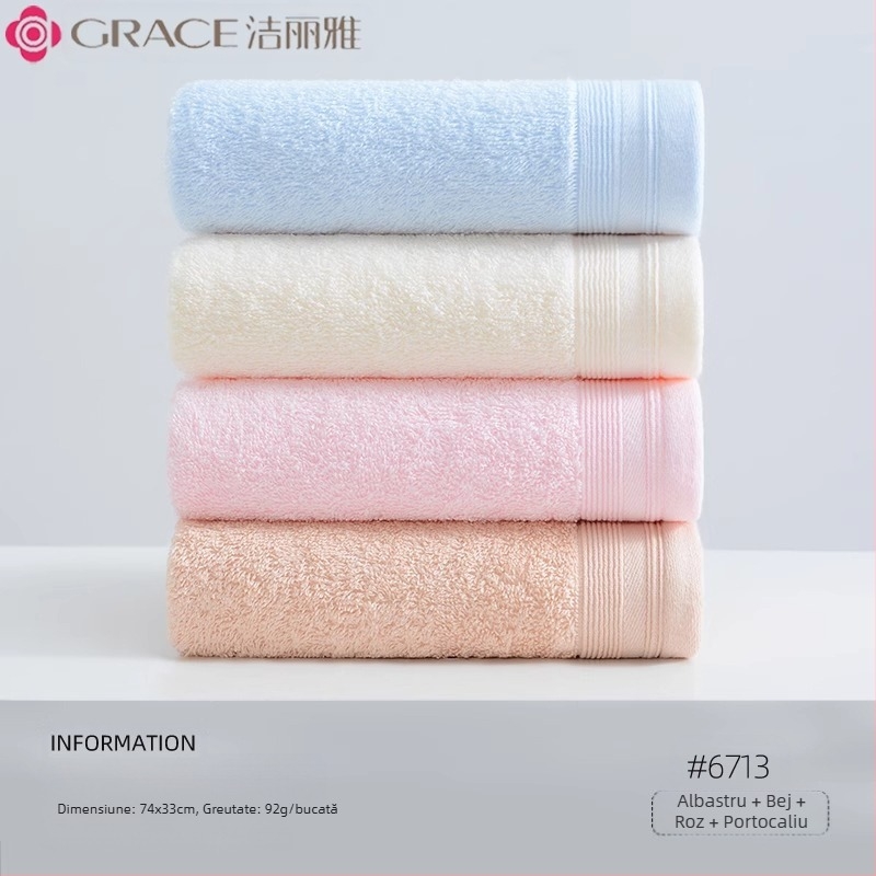 3 buc. Jieliya prosop de bumbac 2024, bumbac nou, clasa A, absorbant, fără păr, pentru spălarea feței de uz casnic, prosop de față pentru adulți