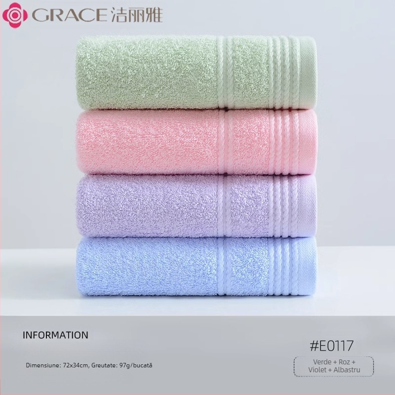 3 buc. Jieliya prosop de bumbac 2024, bumbac nou, clasa A, absorbant, fără păr, pentru spălarea feței de uz casnic, prosop de față pentru adulți