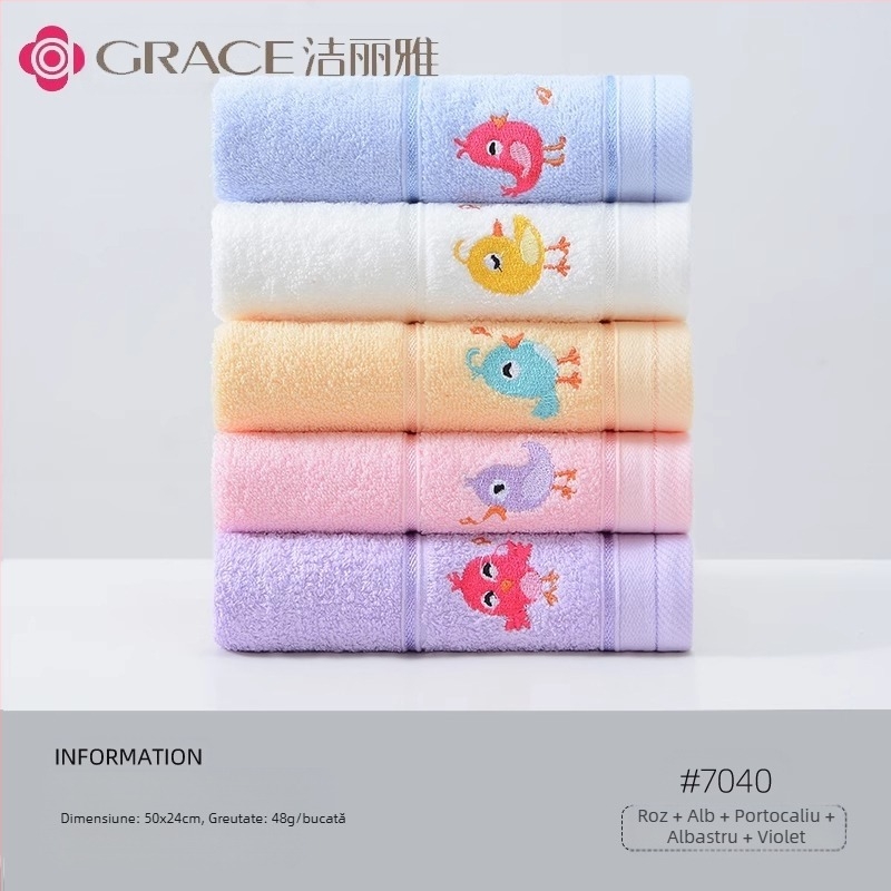 3 buc. Jieliya prosop de bumbac 2024, bumbac nou, clasa A, absorbant, fără păr, pentru spălarea feței de uz casnic, prosop de față pentru adulți