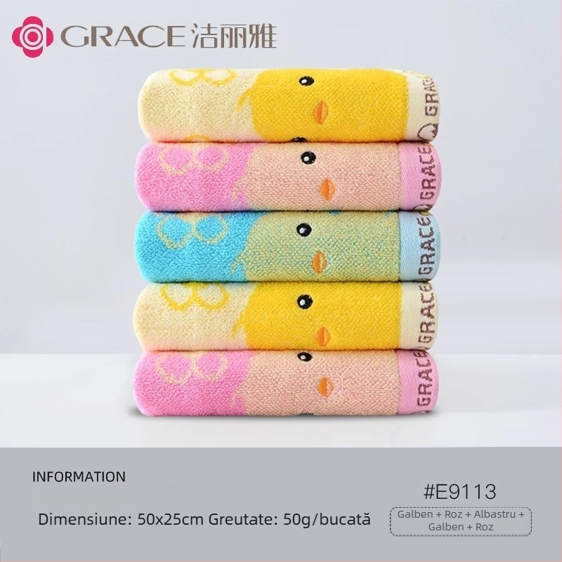 3 buc. Jieliya prosop de bumbac 2024, bumbac nou, clasa A, absorbant, fără păr, pentru spălarea feței de uz casnic, prosop de față pentru adulți