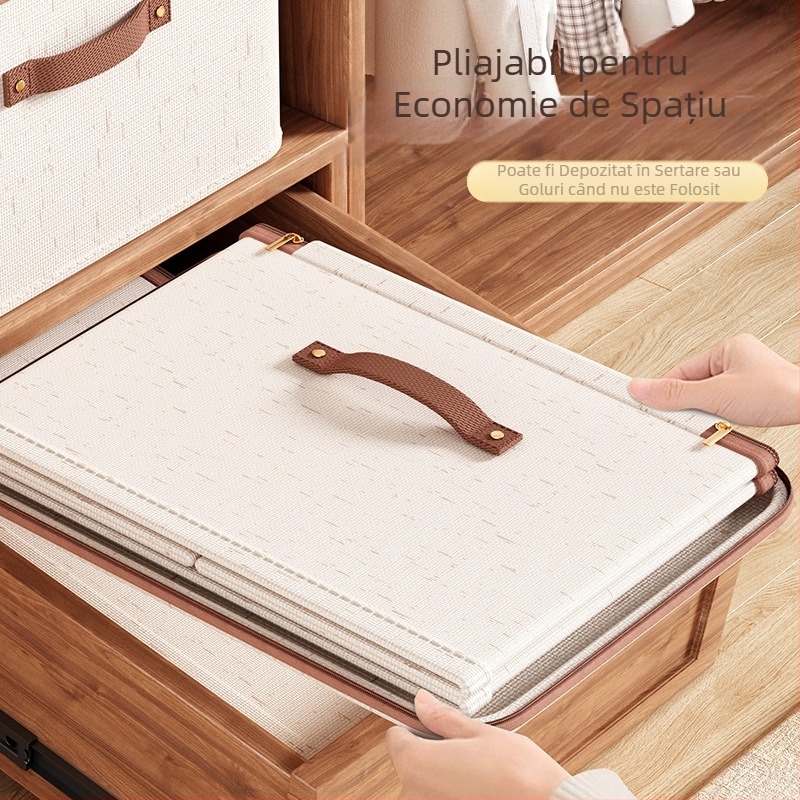 Cutie de depozitare cu fermoar, cutie de depozitare sezonieră pentru dormitor, cu capac, cutie de depozitare pentru lenjerie intimă și șosete, cutie de sortare