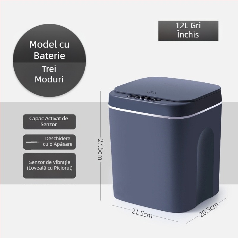 Coș de gunoi inteligent nou, senzor de baie, impermeabil, coș de gunoi din plastic creativ, coș de gunoi inteligent pentru casă, en-gros
