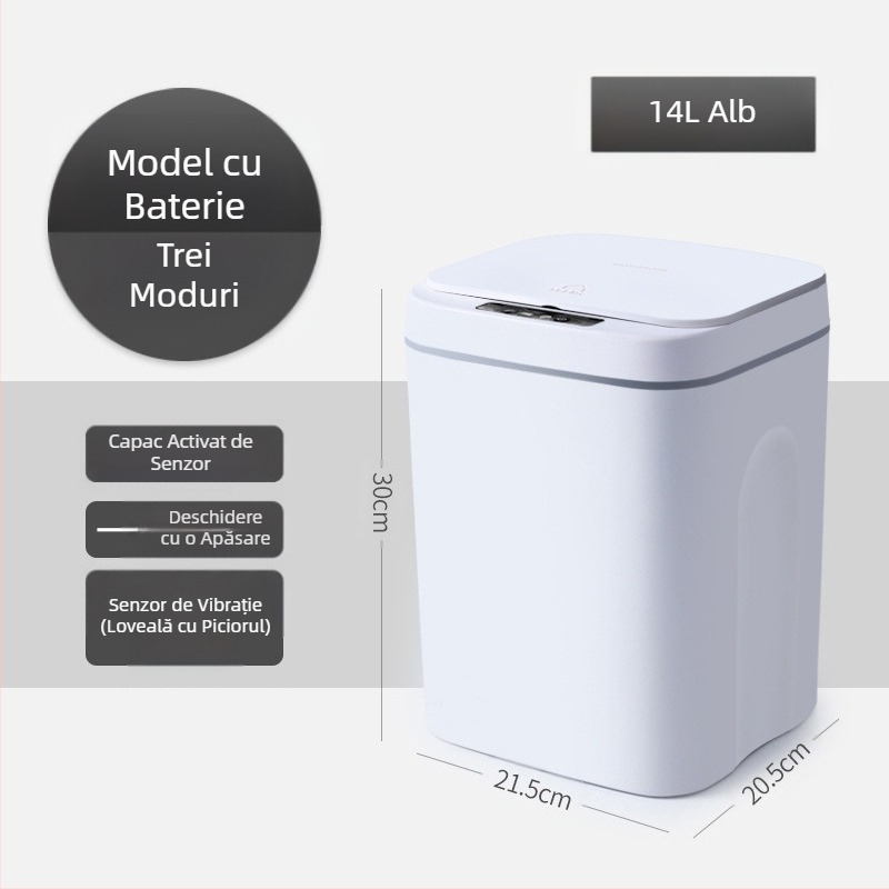 Coș de gunoi inteligent nou, senzor de baie, impermeabil, coș de gunoi din plastic creativ, coș de gunoi inteligent pentru casă, en-gros