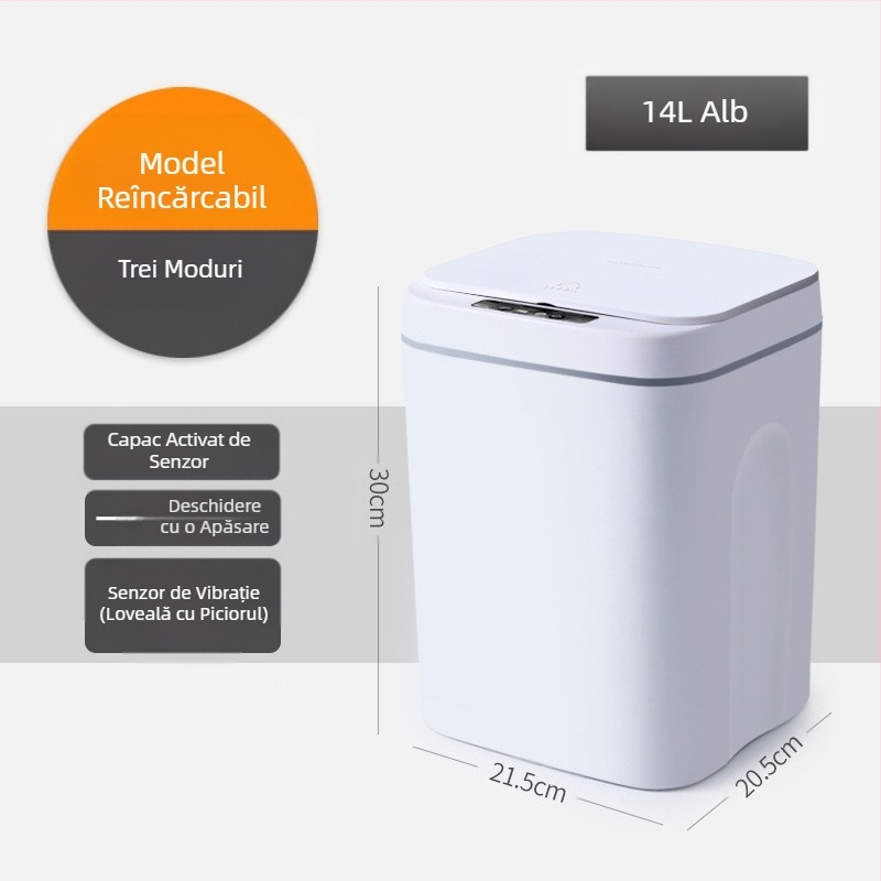 Coș de gunoi inteligent nou, senzor de baie, impermeabil, coș de gunoi din plastic creativ, coș de gunoi inteligent pentru casă, en-gros