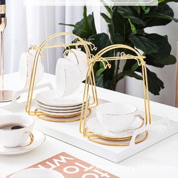 Suport pentru căni de cafea din fier, suport pentru 4 căni și 6 căni, suport pentru căni de cafea, cârlig, suport pentru depozitare, suport pentru bază