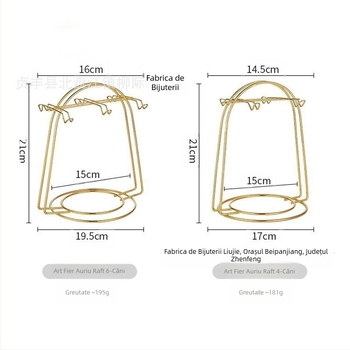 Suport pentru căni de cafea din fier, suport pentru 4 căni și 6 căni, suport pentru căni de cafea, cârlig, suport pentru depozitare, suport pentru bază