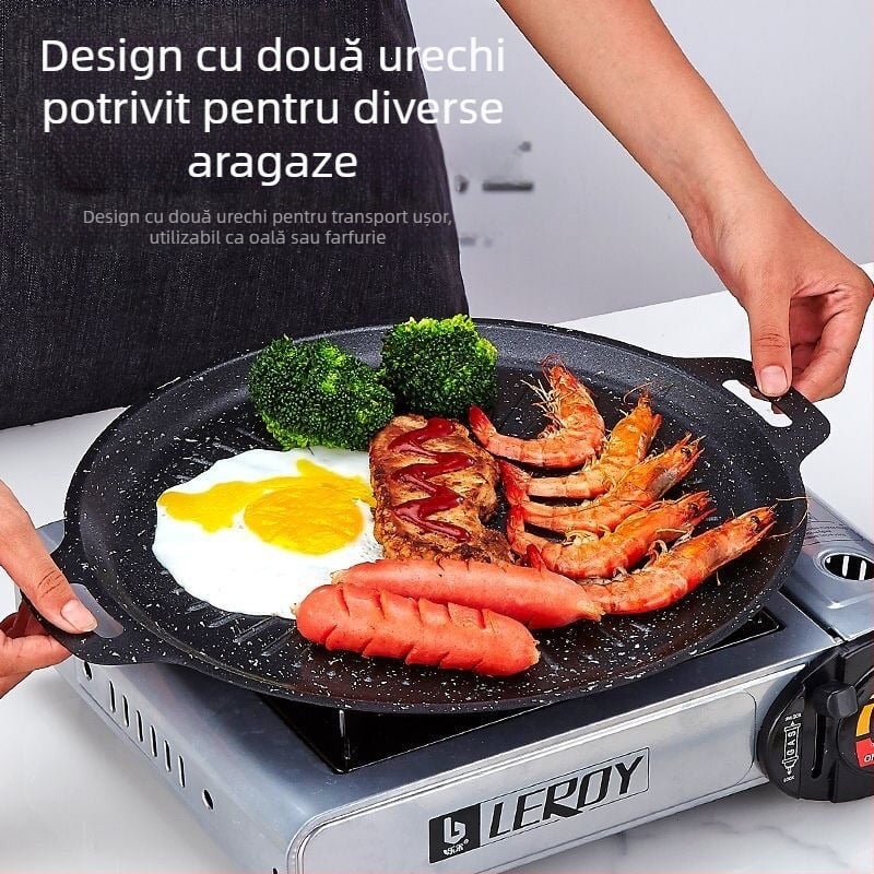 Tigaie de grătar de dimensiuni mari Temu Xiyin Amazon transfrontalieră, tigaie cu model de vită, tigaie pentru friptură, tigaie pentru grătar din fontă