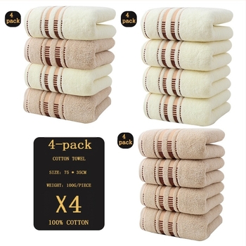 Furnizare transfrontalieră de prosoape din bumbac pur, pachet de 4, stil european, export, prosoape moi din bumbac pentru adulți, lavete de față, vânzare fierbinte