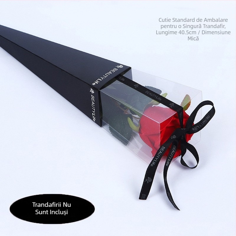 Cutie cadou pliabilă din PVC pentru flori, cutie de ambalare pentru un singur buchet, cutie de flori eterne pentru export, cutie DIY pentru trandafiri, cu ridicata