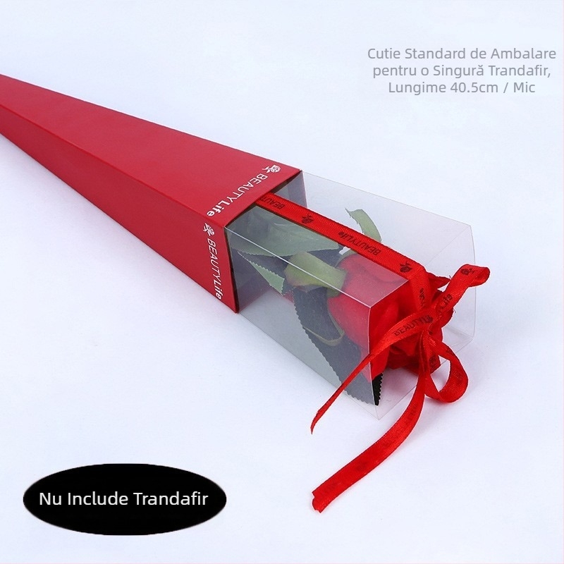 Cutie cadou pliabilă din PVC pentru flori, cutie de ambalare pentru un singur buchet, cutie de flori eterne pentru export, cutie DIY pentru trandafiri, cu ridicata