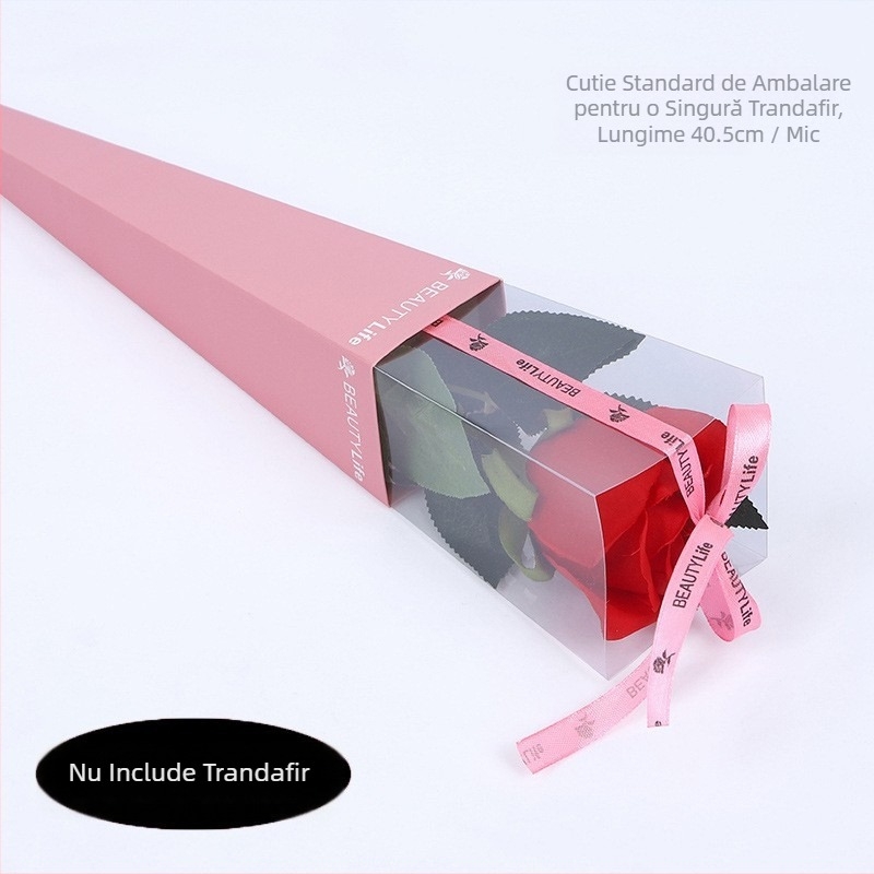 Cutie cadou pliabilă din PVC pentru flori, cutie de ambalare pentru un singur buchet, cutie de flori eterne pentru export, cutie DIY pentru trandafiri, cu ridicata