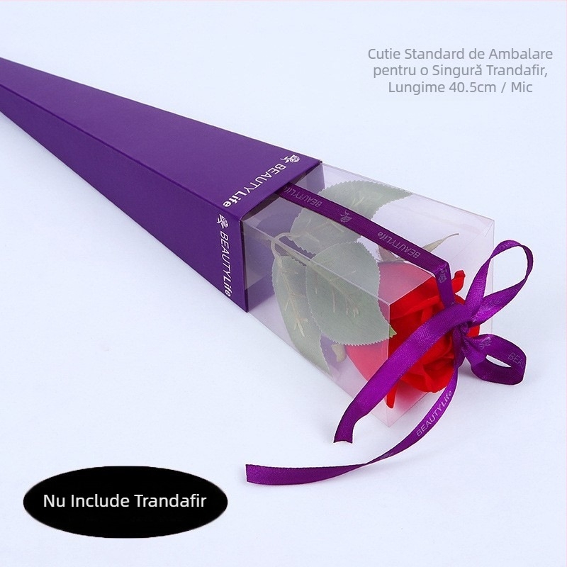 Cutie cadou pliabilă din PVC pentru flori, cutie de ambalare pentru un singur buchet, cutie de flori eterne pentru export, cutie DIY pentru trandafiri, cu ridicata