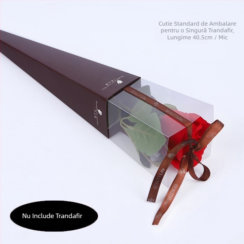 Cutie cadou pliabilă din PVC pentru flori, cutie de ambalare pentru un singur buchet, cutie de flori eterne pentru export, cutie DIY pentru trandafiri, cu ridicata