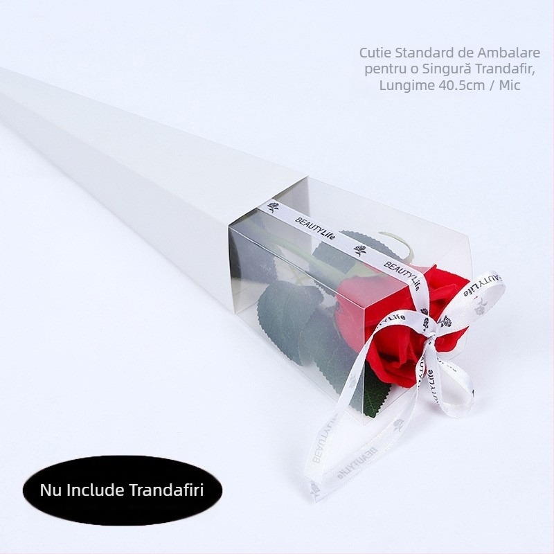 Cutie cadou pliabilă din PVC pentru flori, cutie de ambalare pentru un singur buchet, cutie de flori eterne pentru export, cutie DIY pentru trandafiri, cu ridicata