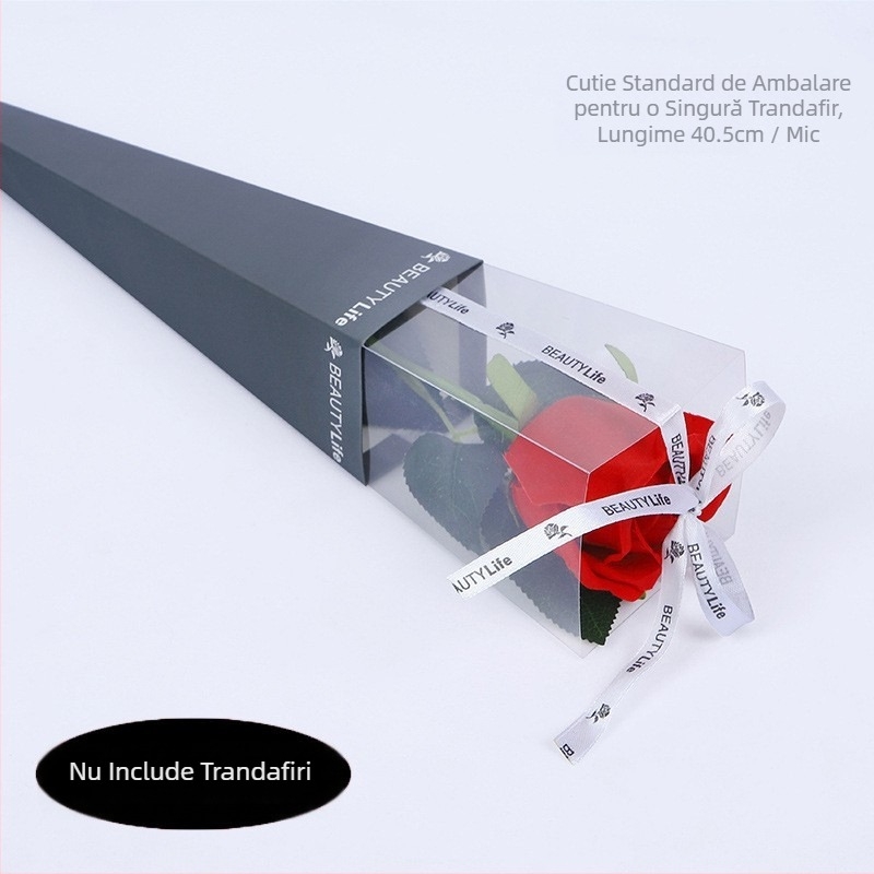 Cutie cadou pliabilă din PVC pentru flori, cutie de ambalare pentru un singur buchet, cutie de flori eterne pentru export, cutie DIY pentru trandafiri, cu ridicata