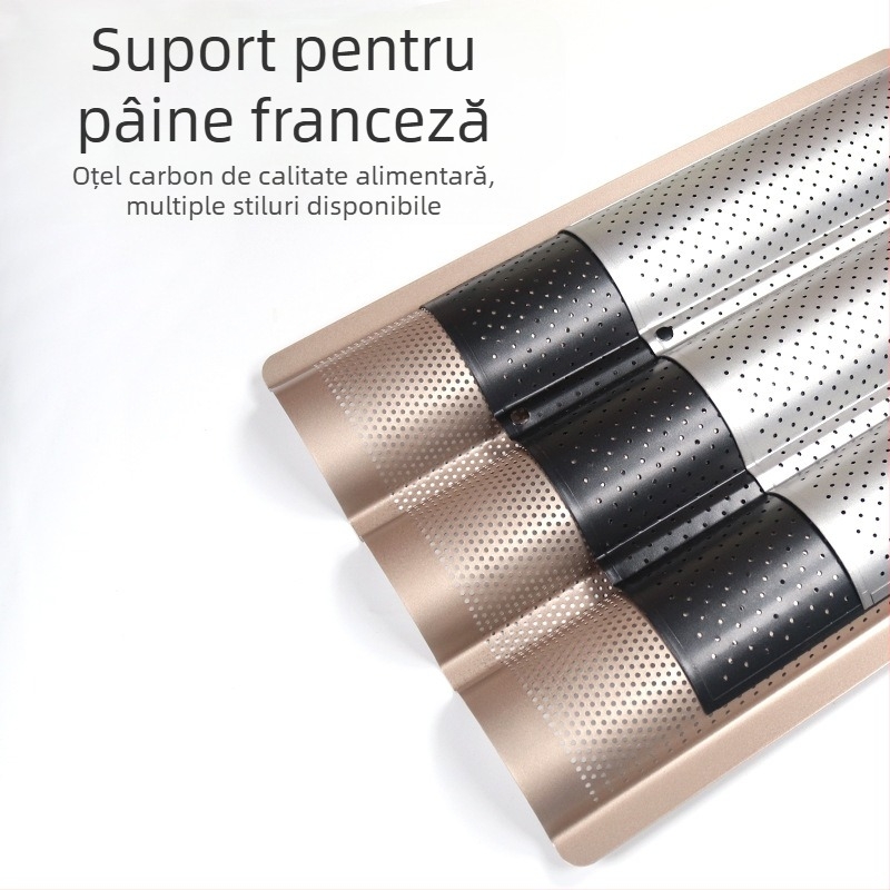 Suport pentru pâine franțuzească Baghetă franțuzească Baghetă 4 pare 3 pare Baghetă franțuzească Tavă de copt pentru baghetă Formă antiaderentă Formă de copt pentru aluat