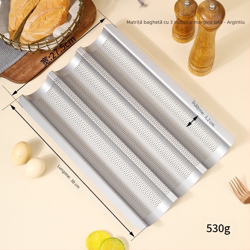 Suport pentru pâine franțuzească Baghetă franțuzească Baghetă 4 pare 3 pare Baghetă franțuzească Tavă de copt pentru baghetă Formă antiaderentă Formă de copt pentru aluat