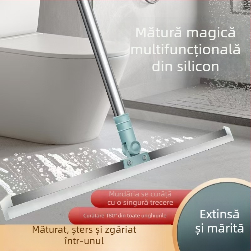 Ștergător de baie din silicon, curățare de baie, podea, sticlă, răzuitor, artefact, măturare păr, măturare apă magică, mătură magică
