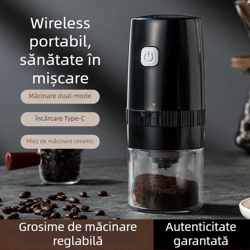 Râșniță electrică de cafea manuală de uz casnic mic, râșniță automată portabilă, râșniță manuală, mașină de cafea