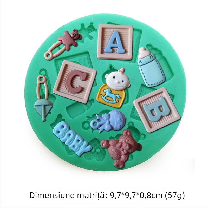 Mucegai de silicon cu model de zână a florilor, iepure, ursuleț, bebeluș, matriță de decorare pentru tort fondant, lucrat manual, DIY