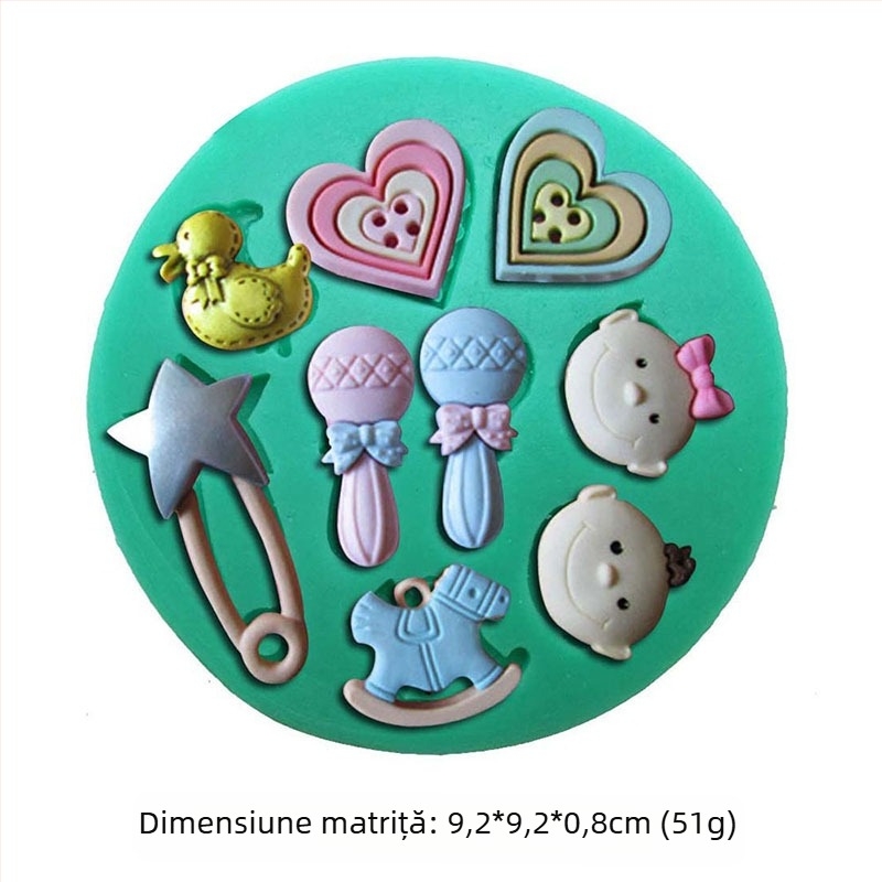 Mucegai de silicon cu model de zână a florilor, iepure, ursuleț, bebeluș, matriță de decorare pentru tort fondant, lucrat manual, DIY