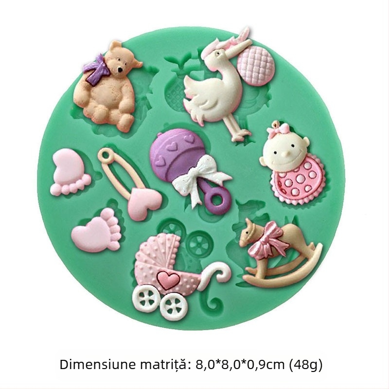 Mucegai de silicon cu model de zână a florilor, iepure, ursuleț, bebeluș, matriță de decorare pentru tort fondant, lucrat manual, DIY