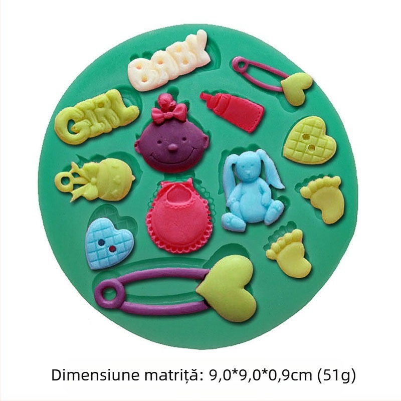 Mucegai de silicon cu model de zână a florilor, iepure, ursuleț, bebeluș, matriță de decorare pentru tort fondant, lucrat manual, DIY