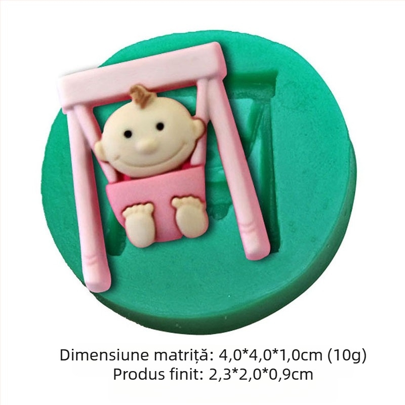 Mucegai de silicon cu model de zână a florilor, iepure, ursuleț, bebeluș, matriță de decorare pentru tort fondant, lucrat manual, DIY