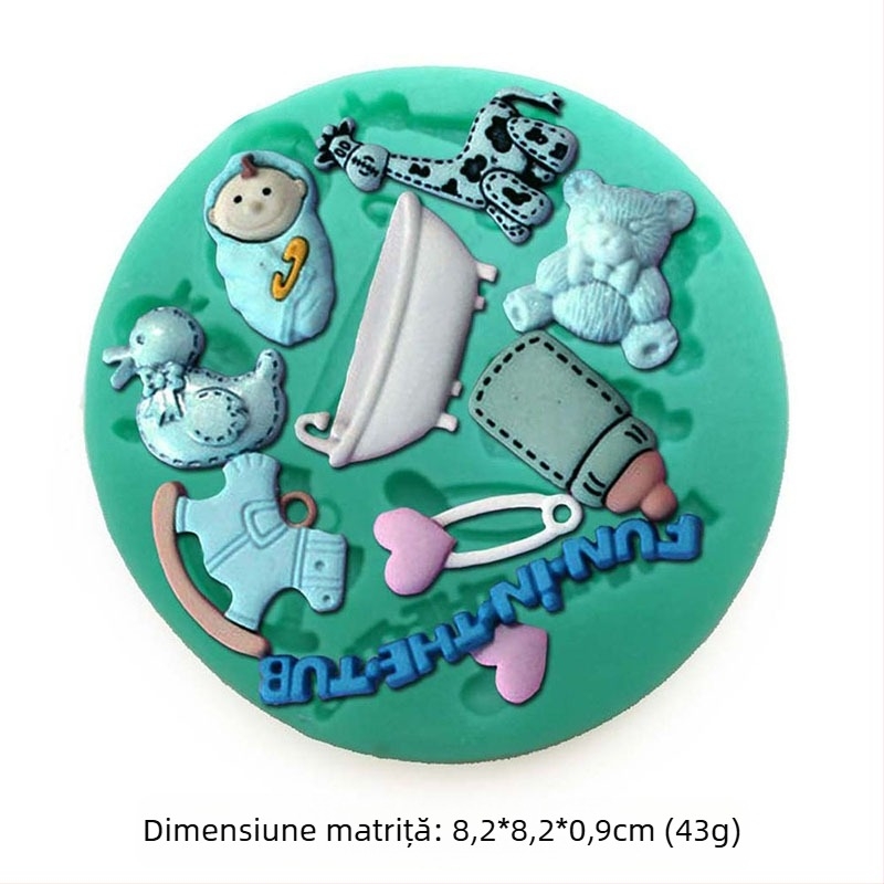 Mucegai de silicon cu model de zână a florilor, iepure, ursuleț, bebeluș, matriță de decorare pentru tort fondant, lucrat manual, DIY