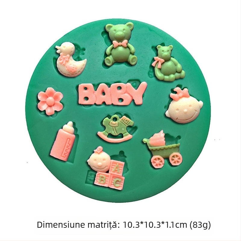 Mucegai de silicon cu model de zână a florilor, iepure, ursuleț, bebeluș, matriță de decorare pentru tort fondant, lucrat manual, DIY