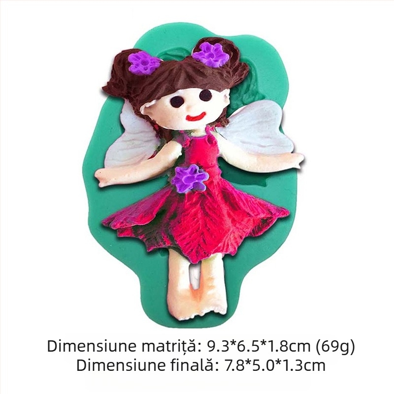 Mucegai de silicon cu model de zână a florilor, iepure, ursuleț, bebeluș, matriță de decorare pentru tort fondant, lucrat manual, DIY