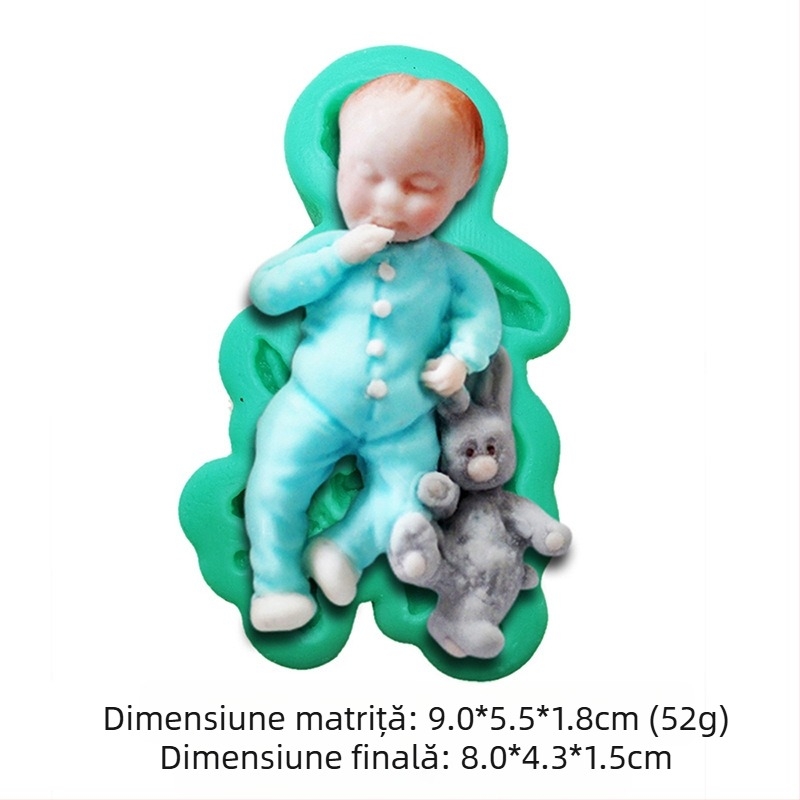 Mucegai de silicon cu model de zână a florilor, iepure, ursuleț, bebeluș, matriță de decorare pentru tort fondant, lucrat manual, DIY