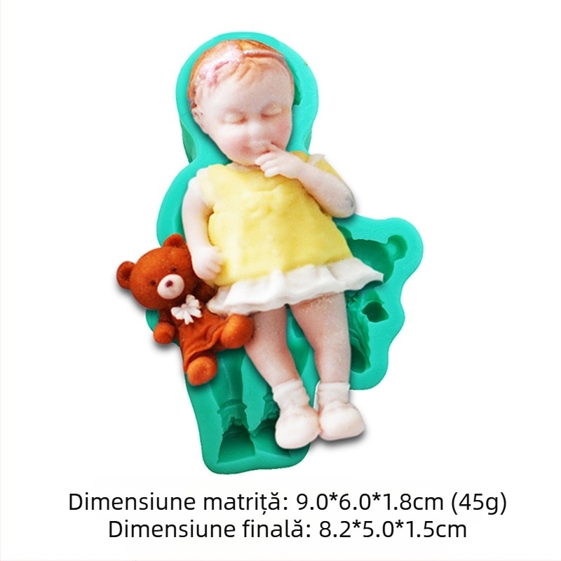 Mucegai de silicon cu model de zână a florilor, iepure, ursuleț, bebeluș, matriță de decorare pentru tort fondant, lucrat manual, DIY