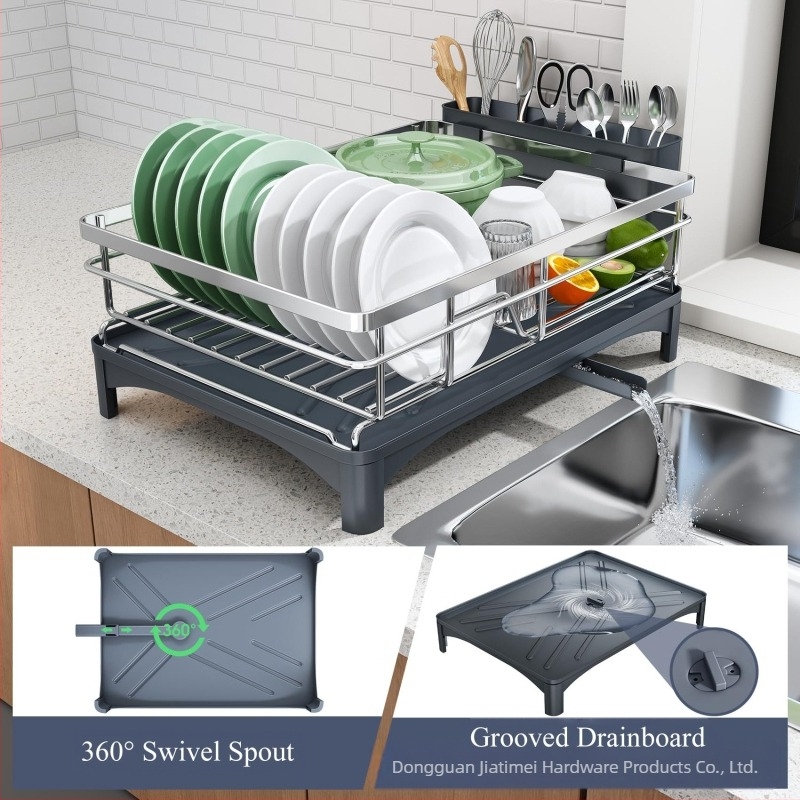 Bucătărie scurgere raft uz casnic 304 oțel inoxidabil tacâmuri cutie de depozitare capacitate mare multifuncțională blat bol raft