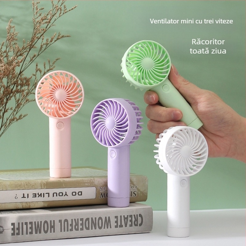 2024 Ventilator portabil nou, cu trei trepte de viteză, mut, încărcare USB, ventilator electric mic portabil, cadou, logo imprimat transfrontalier