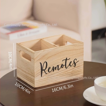 Cutie de depozitare din lemn, compartimentată, pentru birou, cu pliculețe de cafea și ceai, cu mâner, cu telecomandă, en-gros