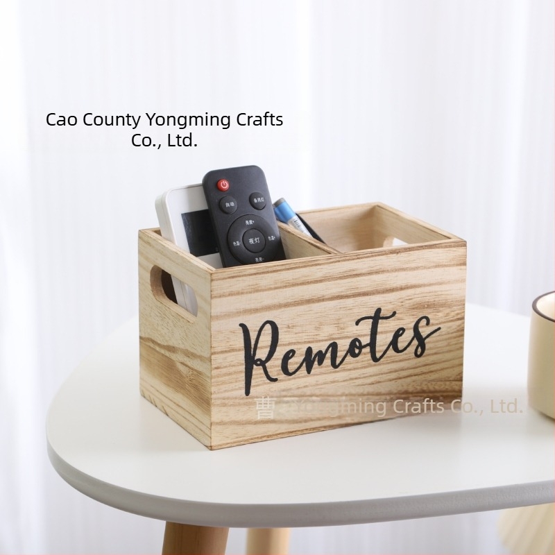 Cutie de depozitare din lemn, compartimentată, pentru birou, cu pliculețe de cafea și ceai, cu mâner, cu telecomandă, en-gros