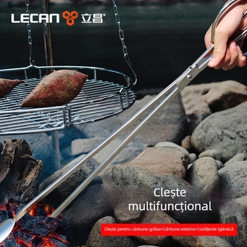 Clește de foc din oțel inoxidabil îngroșat cu dinți antiderapanți clește sanitar salubritate toaletă picker uz casnic căptușit carbon clește