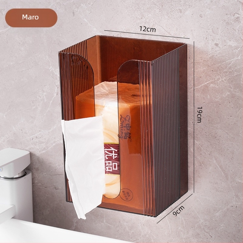 Cutie de șervețele de lux ușoară, montată pe perete, fără perforator, pentru baie, depozitare a prosoapelor faciale, hârtie igienică, extracție, bucătărie, umeraș inversat