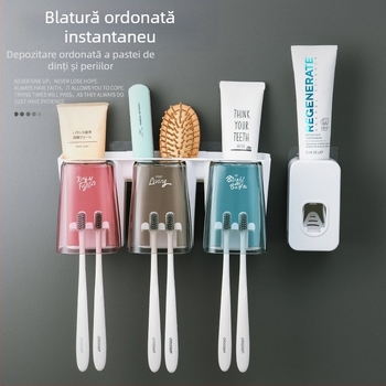 Periuță de dinți suport set multifuncțional periuță de dinți ceașcă de uz casnic dinți ceașcă apă de gură ceașcă punch-free pastă de dinți storcător artefact