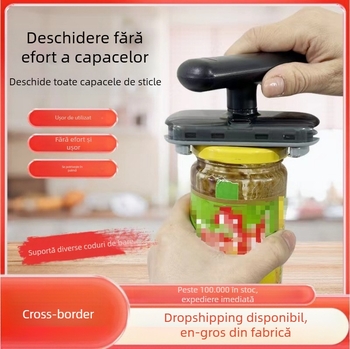 Deschizător de sticle multifuncțional, gadgeturi de bucătărie de uz casnic, deschizător practic de borcane, dispozitiv de înșurubare a capacului antiderapant