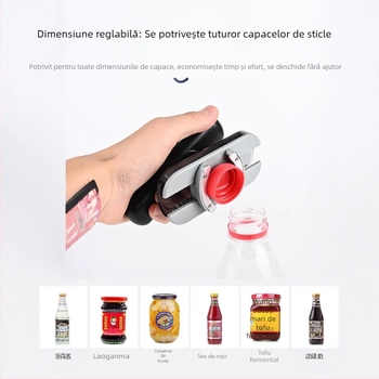 Deschizător de sticle multifuncțional, gadgeturi de bucătărie de uz casnic, deschizător practic de borcane, dispozitiv de înșurubare a capacului antiderapant