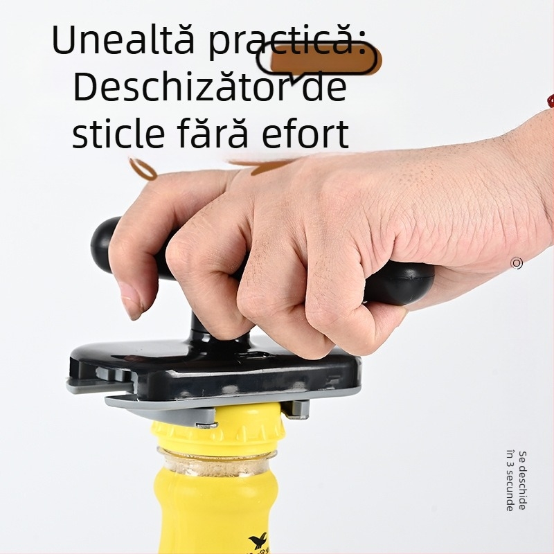 Deschizător de sticle multifuncțional, gadgeturi de bucătărie de uz casnic, deschizător practic de borcane, dispozitiv de înșurubare a capacului antiderapant