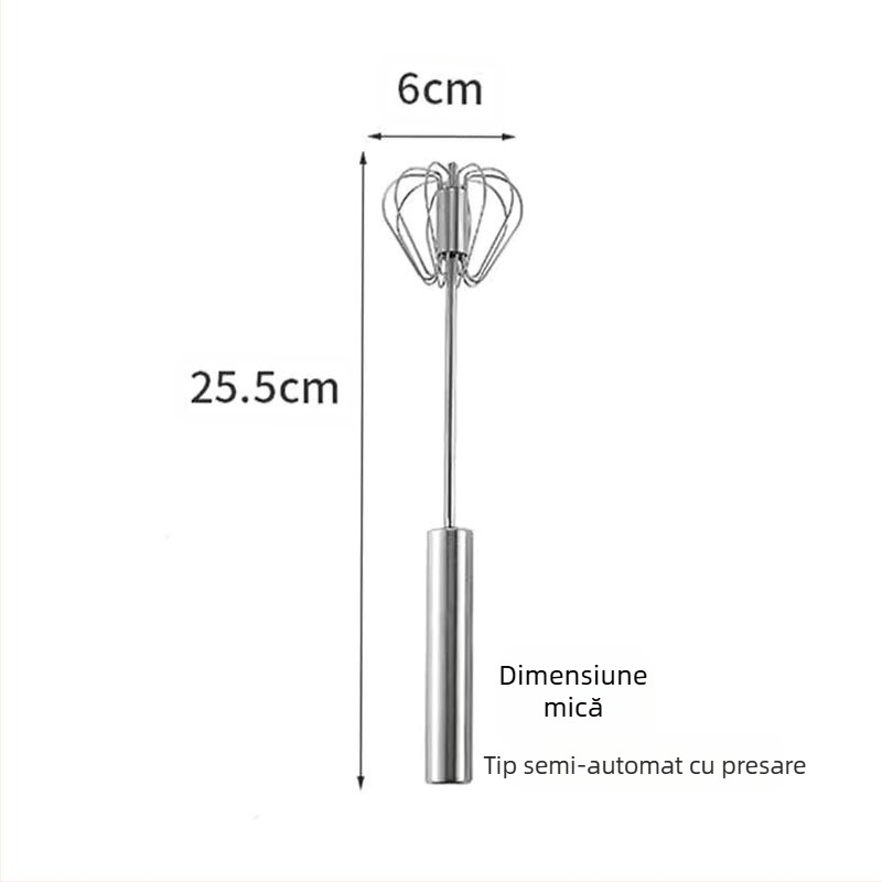 Semiautomat din oțel inoxidabil ouă bătător manual de uz casnic ouă blender cremă bule bătător mic instrument de copt