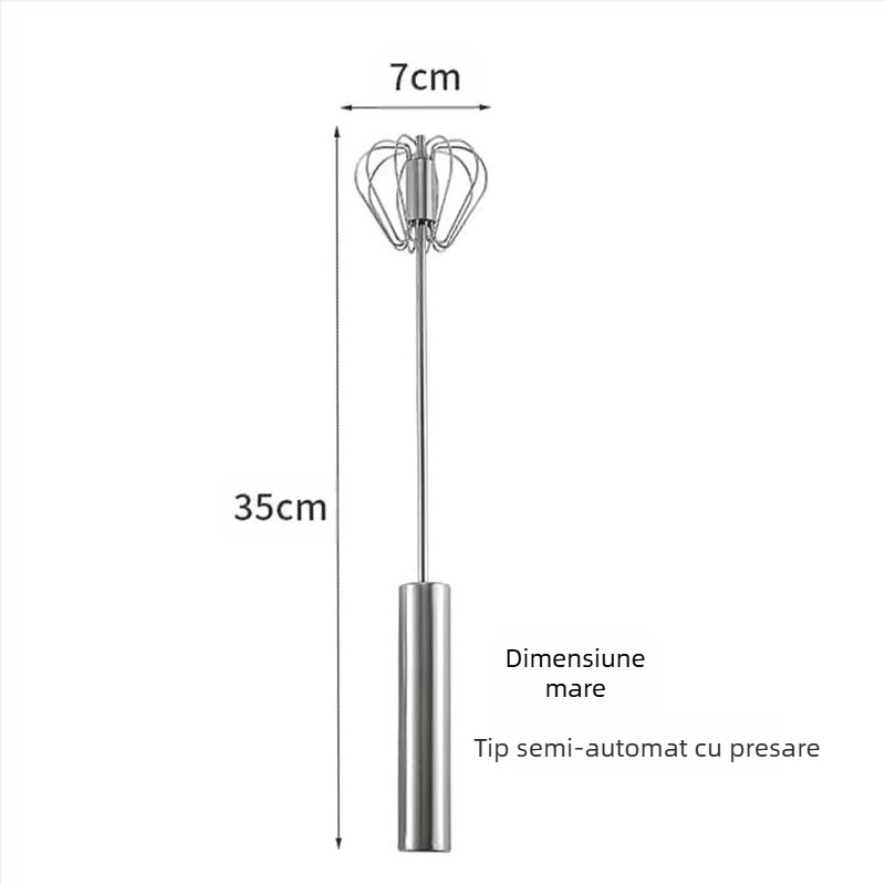 Semiautomat din oțel inoxidabil ouă bătător manual de uz casnic ouă blender cremă bule bătător mic instrument de copt