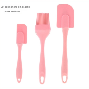 Racletă din silicon pentru cremă, perie mică pentru ulei, răzuitoare de copt DIY, set de 3 piese, instrument de copt pentru răzuitoare de cremă din silicon de uz casnic